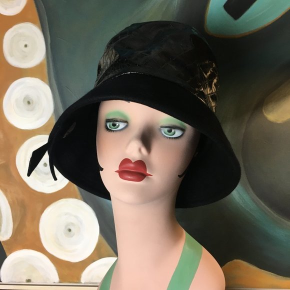 Vintage Accessories - Vintage 1960 Mid Century Dachettes Black Dress Hat